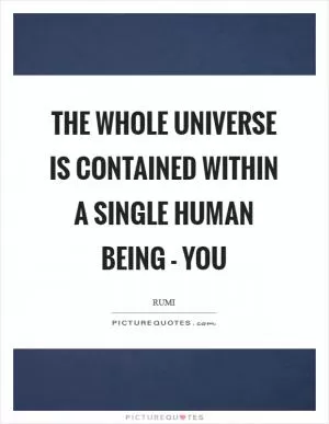 The whole universe is contained within a single human being - you Picture Quote #1