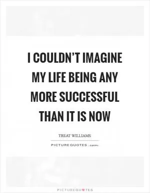 I couldn’t imagine my life being any more successful than it is now Picture Quote #1