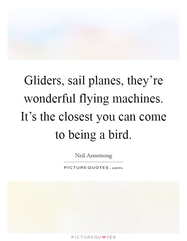 Gliders, sail planes, they're wonderful flying machines. It's the closest you can come to being a bird. Picture Quote #1