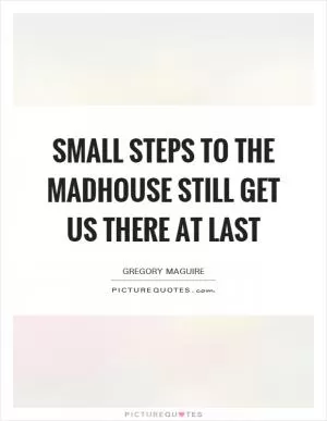 Small steps to the madhouse still get us there at last Picture Quote #1