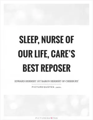 Sleep, nurse of our life, care’s best reposer Picture Quote #1