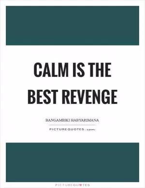 Calm is the best revenge Picture Quote #1
