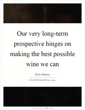 Our very long-term prospective hinges on making the best possible wine we can Picture Quote #1