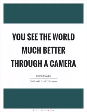 You see the world much better through a camera Picture Quote #1