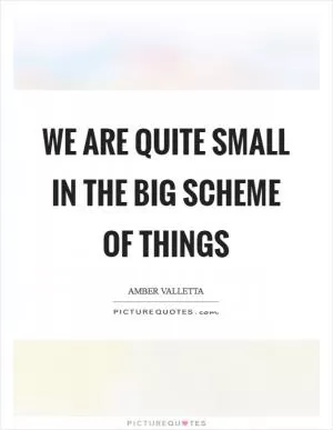 We are quite small in the big scheme of things Picture Quote #1