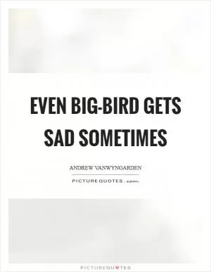 Even big-bird gets sad sometimes Picture Quote #1