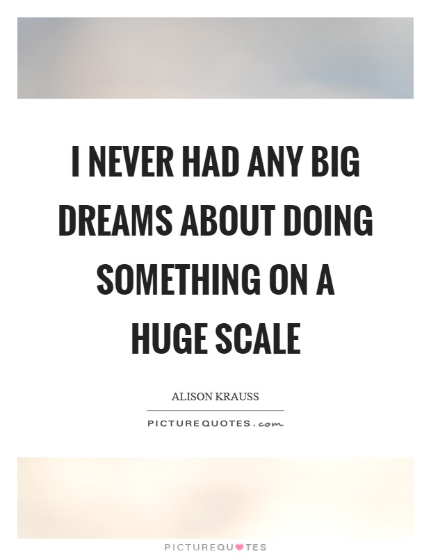 I never had any big dreams about doing something on a huge scale Picture Quote #1