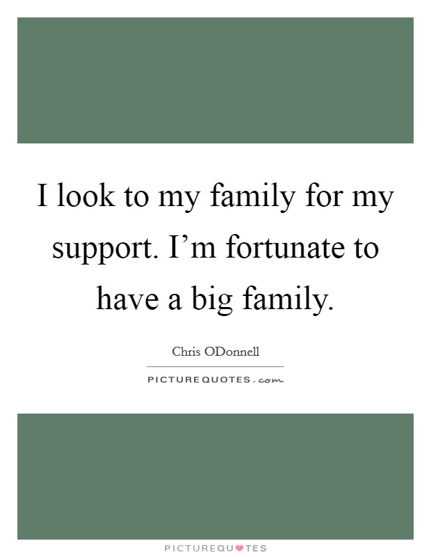 I look to my family for my support. I'm fortunate to have a big family. Picture Quote #1