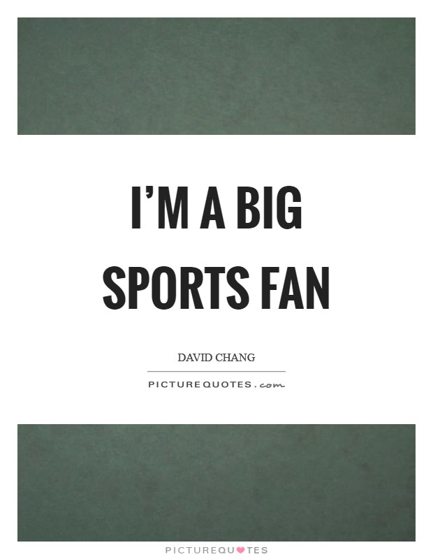 I'm a big sports fan Picture Quote #1