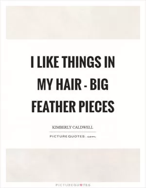 I like things in my hair - big feather pieces Picture Quote #1