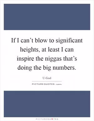 If I can’t blow to significant heights, at least I can inspire the niggas that’s doing the big numbers Picture Quote #1