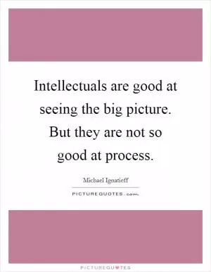 Intellectuals are good at seeing the big picture. But they are not so good at process Picture Quote #1