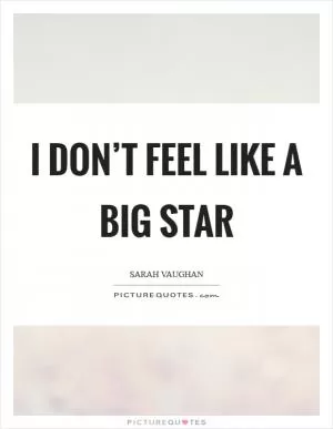 I don’t feel like a big star Picture Quote #1