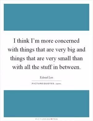 I think I’m more concerned with things that are very big and things that are very small than with all the stuff in between Picture Quote #1