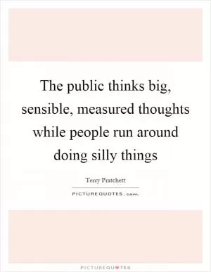 The public thinks big, sensible, measured thoughts while people run around doing silly things Picture Quote #1