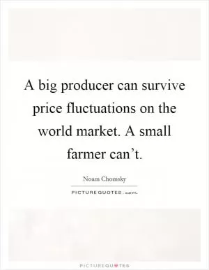 A big producer can survive price fluctuations on the world market. A small farmer can’t Picture Quote #1