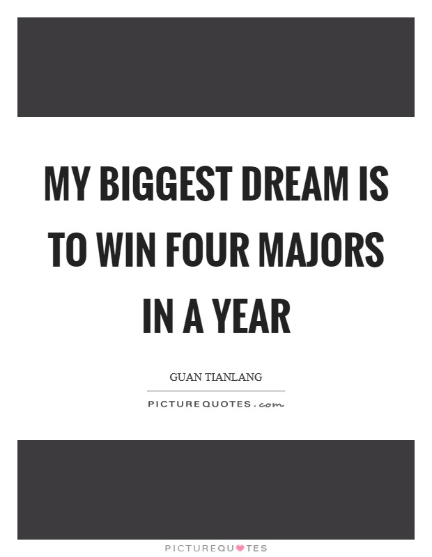 My biggest dream is to win four Majors in a year Picture Quote #1