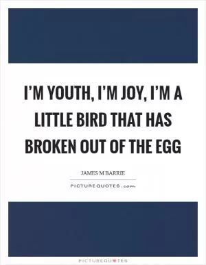 I’m youth, I’m joy, I’m a little bird that has broken out of the egg Picture Quote #1