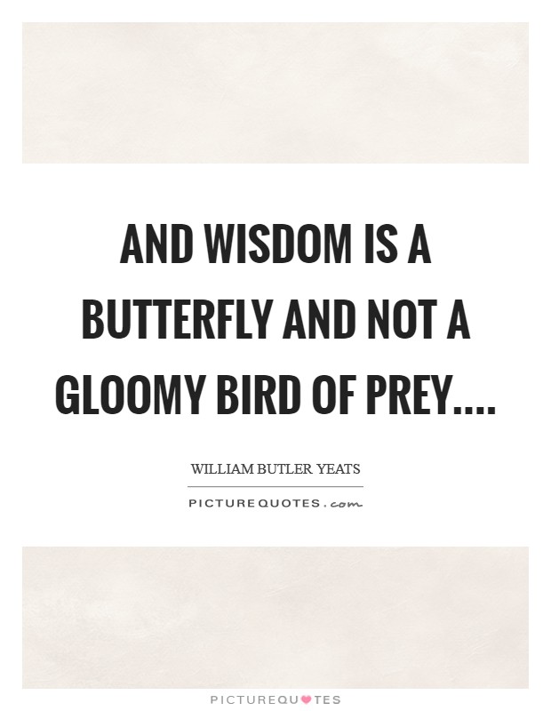 And wisdom is a butterfly And not a gloomy bird of prey.... Picture Quote #1