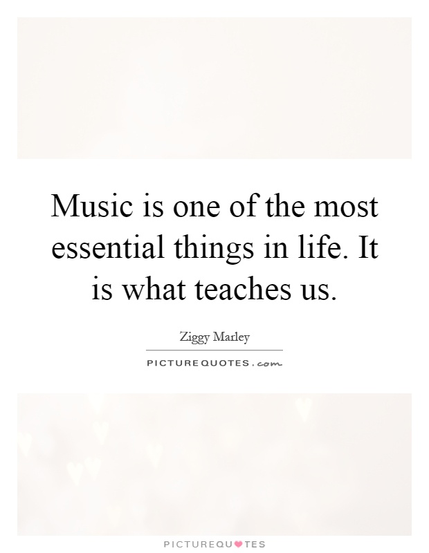 Music is one of the most essential things in life. It is what teaches us Picture Quote #1