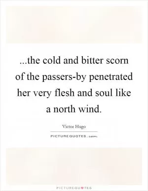 ...the cold and bitter scorn of the passers-by penetrated her very flesh and soul like a north wind Picture Quote #1