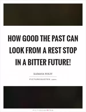 How good the past can look from a rest stop in a bitter future! Picture Quote #1