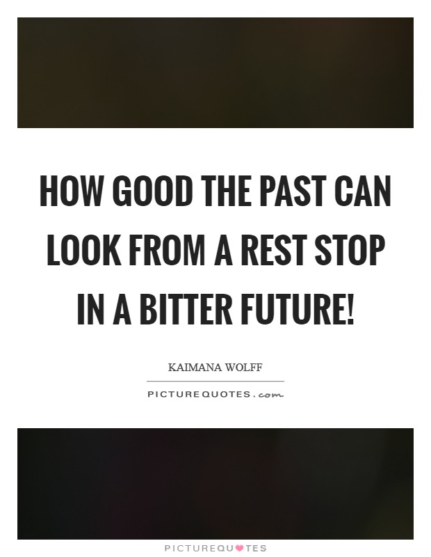 How good the past can look from a rest stop in a bitter future! Picture Quote #1