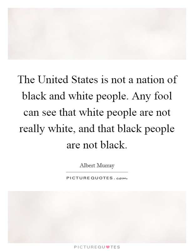The United States is not a nation of black and white people. Any fool can see that white people are not really white, and that black people are not black. Picture Quote #1