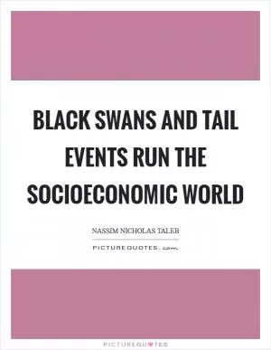 Black Swans and tail events run the socioeconomic world Picture Quote #1
