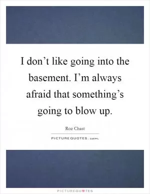 I don’t like going into the basement. I’m always afraid that something’s going to blow up Picture Quote #1