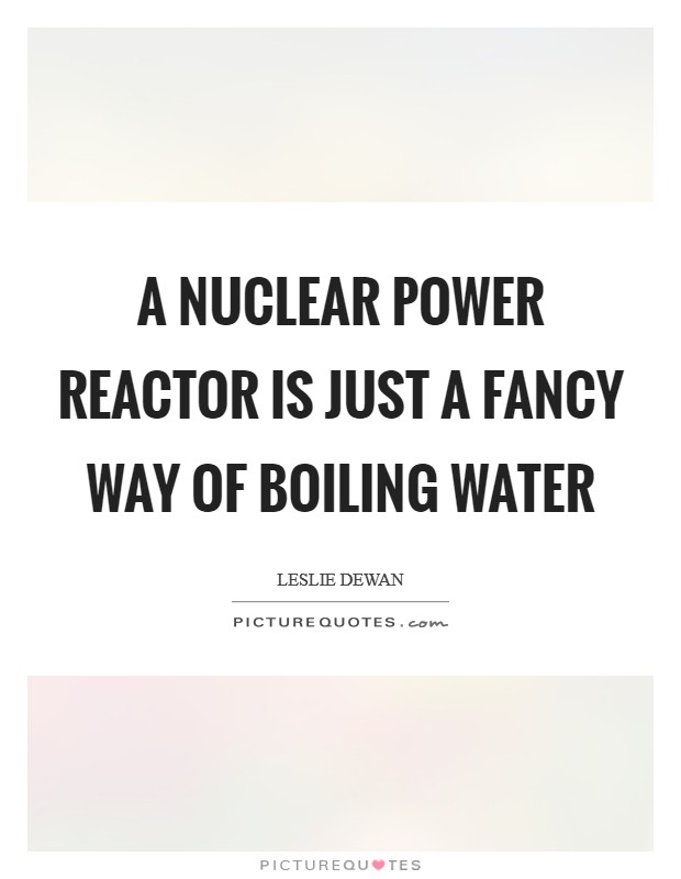 A nuclear power reactor is just a fancy way of boiling water Picture Quote #1