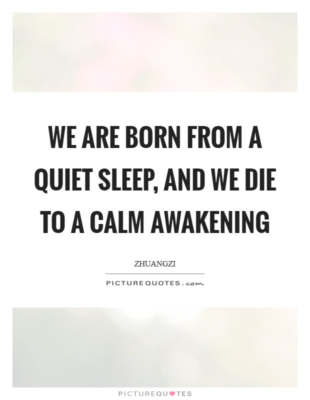 We are born from a quiet sleep, and we die to a calm awakening Picture Quote #1