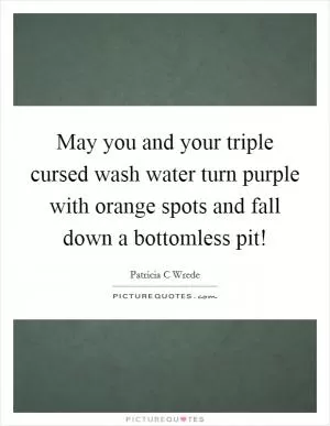 May you and your triple cursed wash water turn purple with orange spots and fall down a bottomless pit! Picture Quote #1