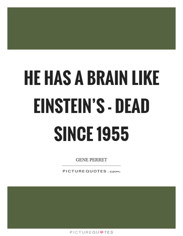 He has a brain like Einstein's - dead since 1955 Picture Quote #1