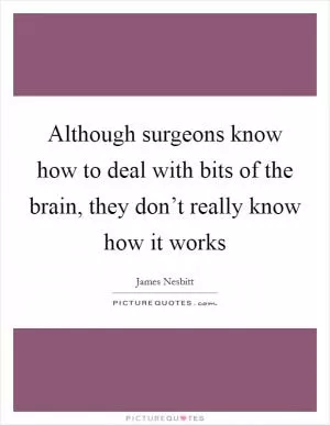 Although surgeons know how to deal with bits of the brain, they don’t really know how it works Picture Quote #1
