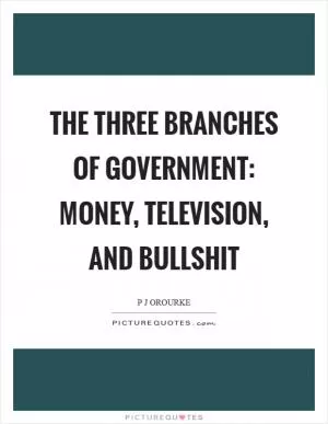 The Three Branches of Government: Money, Television, and Bullshit Picture Quote #1