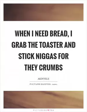 When I need bread, I grab the toaster and stick niggas for they crumbs Picture Quote #1