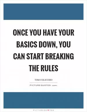 Once you have your basics down, you can start breaking the rules Picture Quote #1