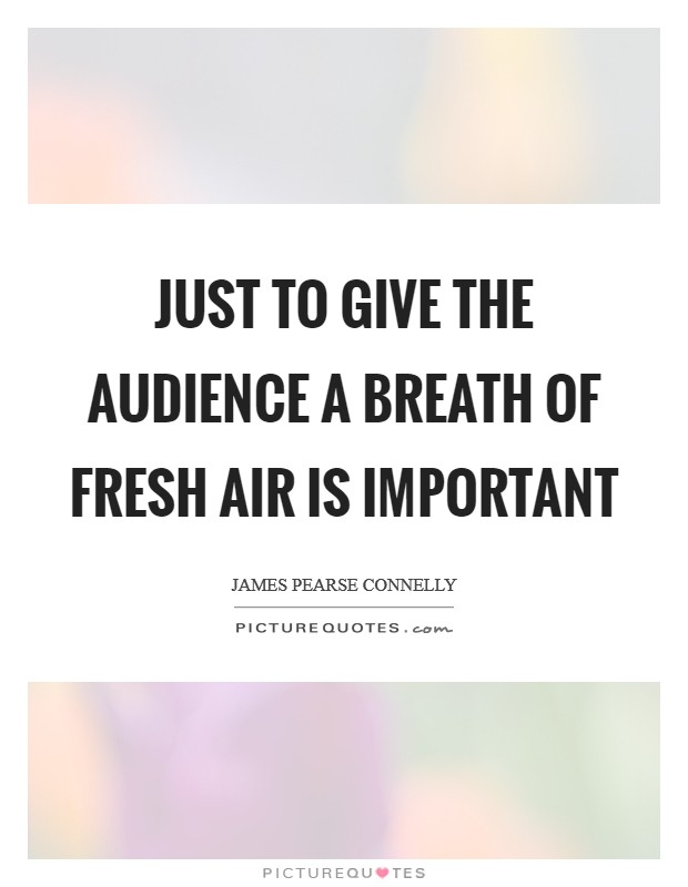 Just to give the audience a breath of fresh air is important Picture Quote #1