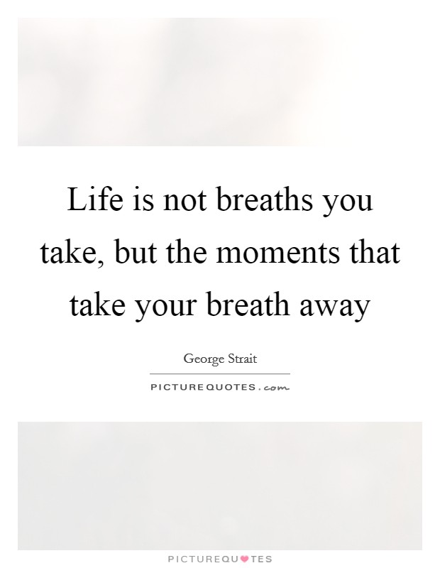 Life is not breaths you take, but the moments that take your breath away Picture Quote #1