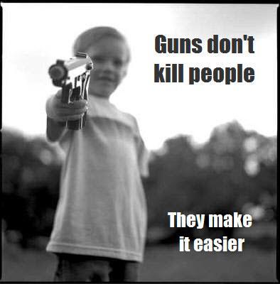 Guns don't kill people, they just make it easier Picture Quote #1