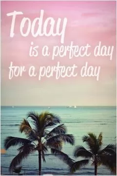 Today is a perfect day for a perfect day Picture Quote #1