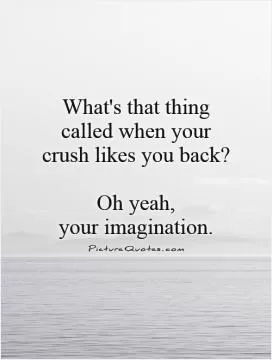 What's that thing called when your crush likes you back?   Oh yeah,  your imagination Picture Quote #1