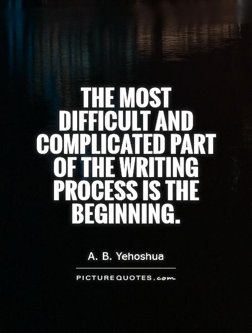 The most difficult and complicated part of the writing process is the beginning Picture Quote #1