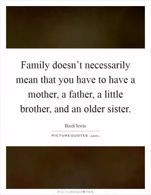 Family doesn’t necessarily mean that you have to have a mother, a father, a little brother, and an older sister Picture Quote #1