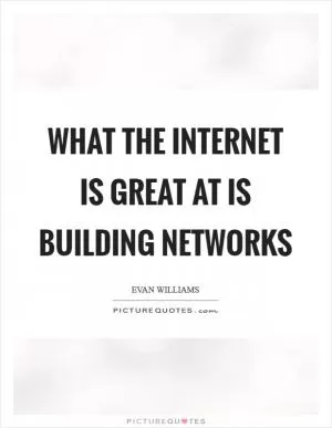 What the Internet is great at is building networks Picture Quote #1
