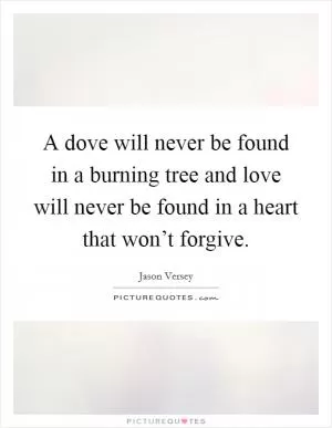 A dove will never be found in a burning tree and love will never be found in a heart that won’t forgive Picture Quote #1