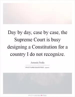 Day by day, case by case, the Supreme Court is busy designing a Constitution for a country I do not recognize Picture Quote #1