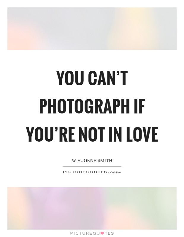 You can't photograph if you're not in love Picture Quote #1