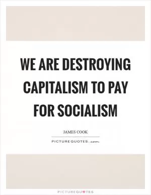 We are destroying capitalism to pay for socialism Picture Quote #1